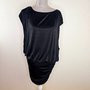BCBGMAXAZRIA Black Dolman Sleeve  Cowl Neck Mini Dress Size Medium